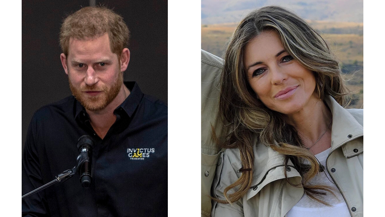 Prince Harry Supports Elizabeth Hurley